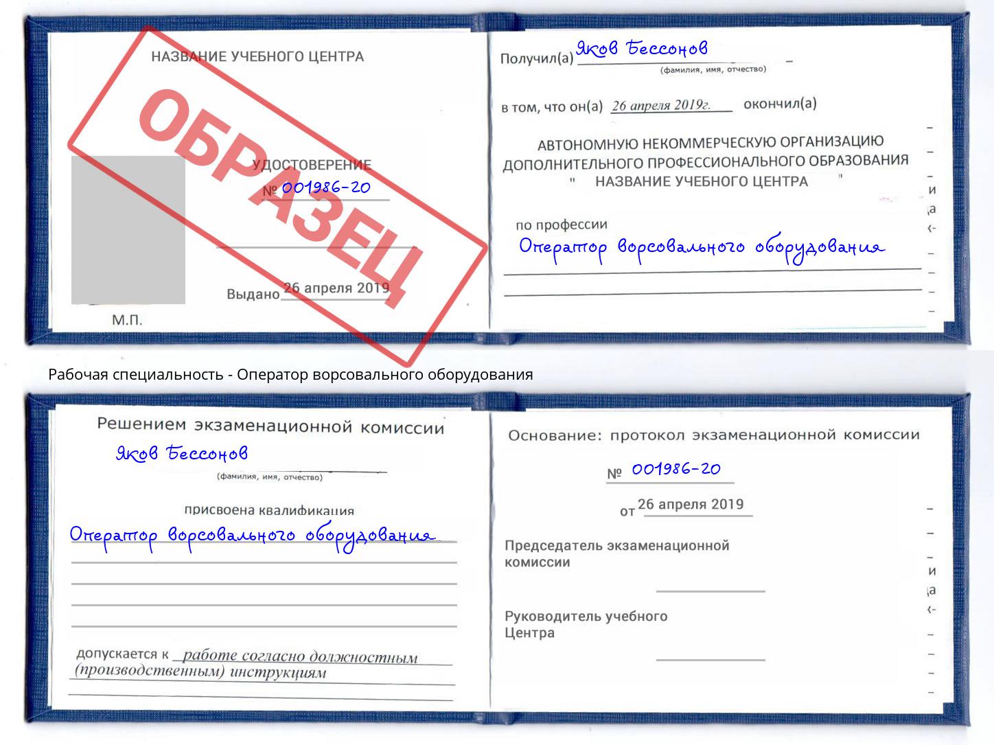 Оператор ворсовального оборудования Великий Устюг