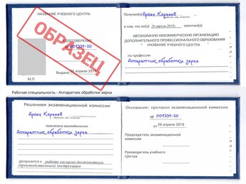 Обучение Аппаратчик обработки зерна